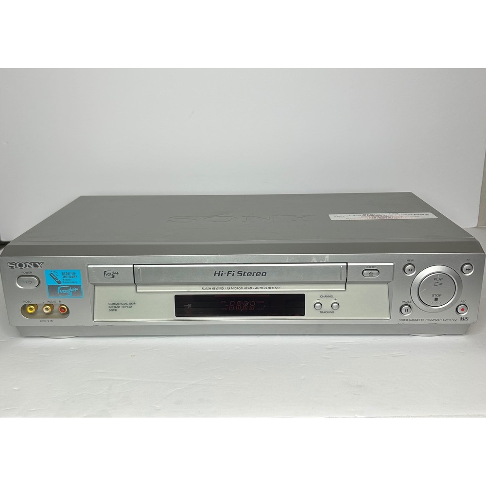Used Sony SLV-N700 Hi-Fi Stereo VHS VCR 4-Head Video Cassette Recorder Silver
